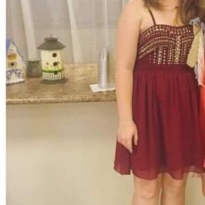 Love Point Boutique Maroon Studded Dress